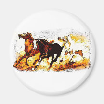 Running Horses Magnet