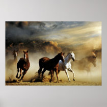 Running Horses Poster