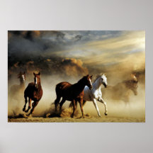 Running Horses Poster