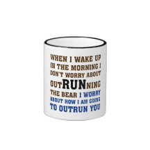 Running is about beating the competition mugs