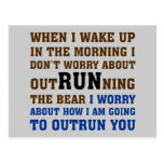 Running is about beating the competition postcard