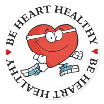 Running is Good Exercise for Your Heart Round Stickers