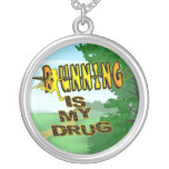 RUNNING IS MY DRUG NECKLACE CC XC CROSS COUNTRY