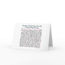 Running Life Lessons Greeting Card