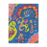 "Running Man" Original Abstract Post Card
