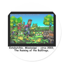 Running Of The Bull Frogs Funny Gifts/Collectibles stickers