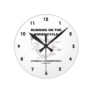 Running On The Krebs Cycle (Science Humor) Round Clock