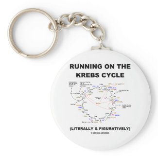 Running On The Krebs Cycle (Science Humor) Keychain