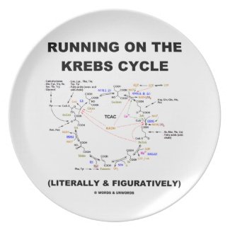 Running On The Krebs Cycle (Science Humor) Party Plates