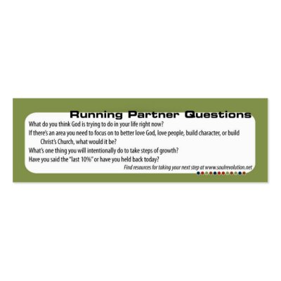 Running Partner Questions (profile card) Business Card Template by soulrevolution