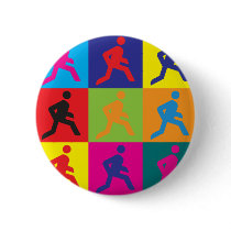 Running Pop Art Button