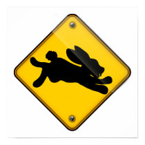 Running Rabbit Crossing Sign posters by haywiregraphics Running Rabbit Crossing Sign posters