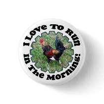 Running Rooster Button by CreatureCreations Running Rooster Button