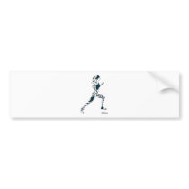 Running Silhouette - Floral Bumper Sticker