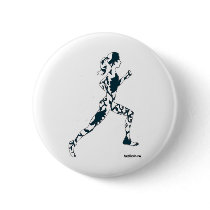 Running Silhouette - Floral Buttons