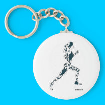 Running Silhouette - Floral keychains
