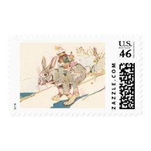 Running Snowshoe Hare Stamp