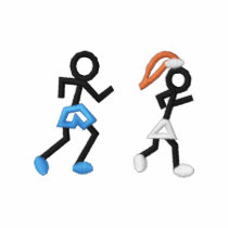 Running Stick Figures embroidered shirts