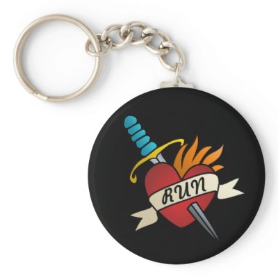 Running Tattoo Keychain by giftedrunner This fun runners keychain makes a