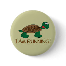 Running Tortoise Pinback Button