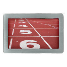 Running track rectangular belt buckle