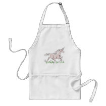 running wild pink unicorn apron