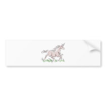 running wild pink unicorn bumper sticker