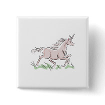 running wild pink unicorn buttons