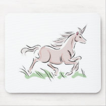 running wild pink unicorn mouse pad