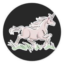 running wild pink unicorn sticker