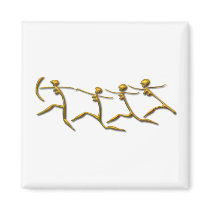 Running Women-gold Refrigerator Magnets