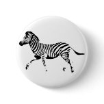 Running Zebra Pinback Button