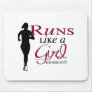 Runs Like a Girl Mouse Pads