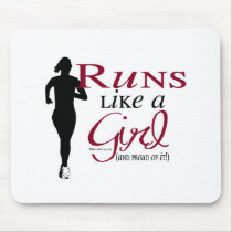 Runs Like a Girl mousepads by Mall4MyLife Runs Like a Girl mousepads