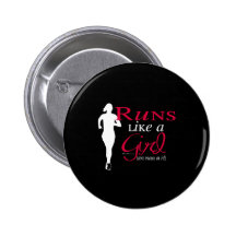 Runs Like a Girl Pinback Button