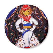 Runway Doxie magnets by Art_by_Joanne Runway Doxie magnets