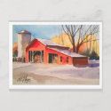 Rural America Early Winter Barn postcard