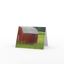 Rural Americana Red Barn Notecard