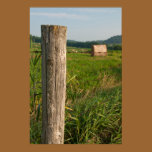 Rural Farm Fence Post and Hay Bales Poster Print posters