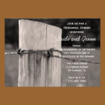 Rural Fence Post Country Rehearsal Dinner Invite invitations