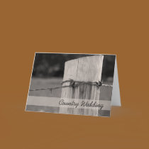 Rural Fence Post Country Wedding Announcement cards