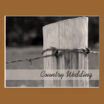Rural Fence Post Country Wedding Announcement postcards