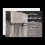 Rural Fence Post Country Wedding Invitation