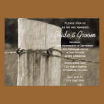 Rural Fence Post Country Wedding Invitation invitations