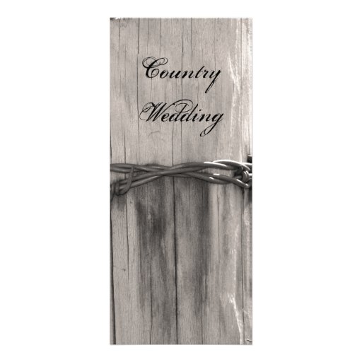 Rural Fence Post Country Wedding Invitation