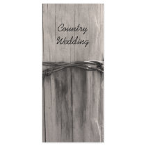 Rural Fence Post Country Wedding Program Custom Rack Card