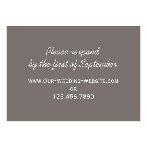Rural Fence Post Country Wedding Response Card Business Card (back side)