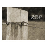 Rural Fence Post Country Wedding Response Card Personalized Invites