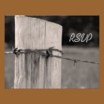 Rural Fence Post Country Wedding Response Card invitations