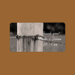 Rural Fence Post Country Wedding Thank You Label labels